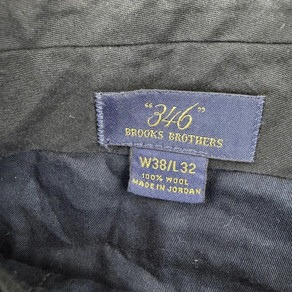 Brooks Brothers 346 Dress Pants Mens 38x32 Gray Classic Fit Wool Office Wear